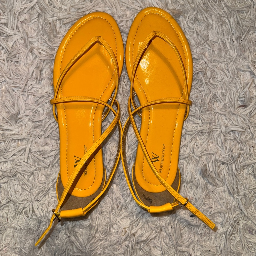 Worthington Yellow Strappy Sandals